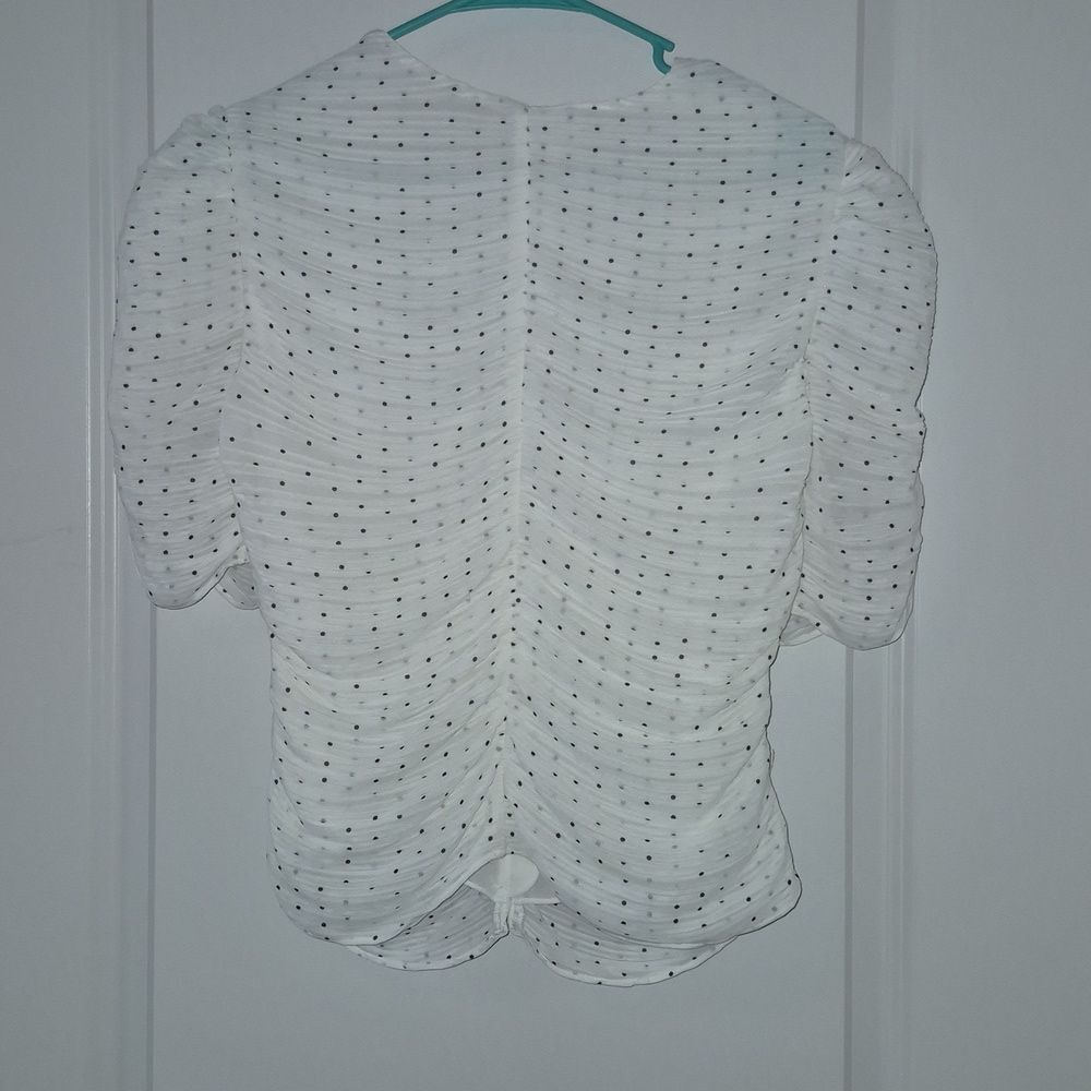 Frame Gathered Button Front Top In Off White Size… - image 4